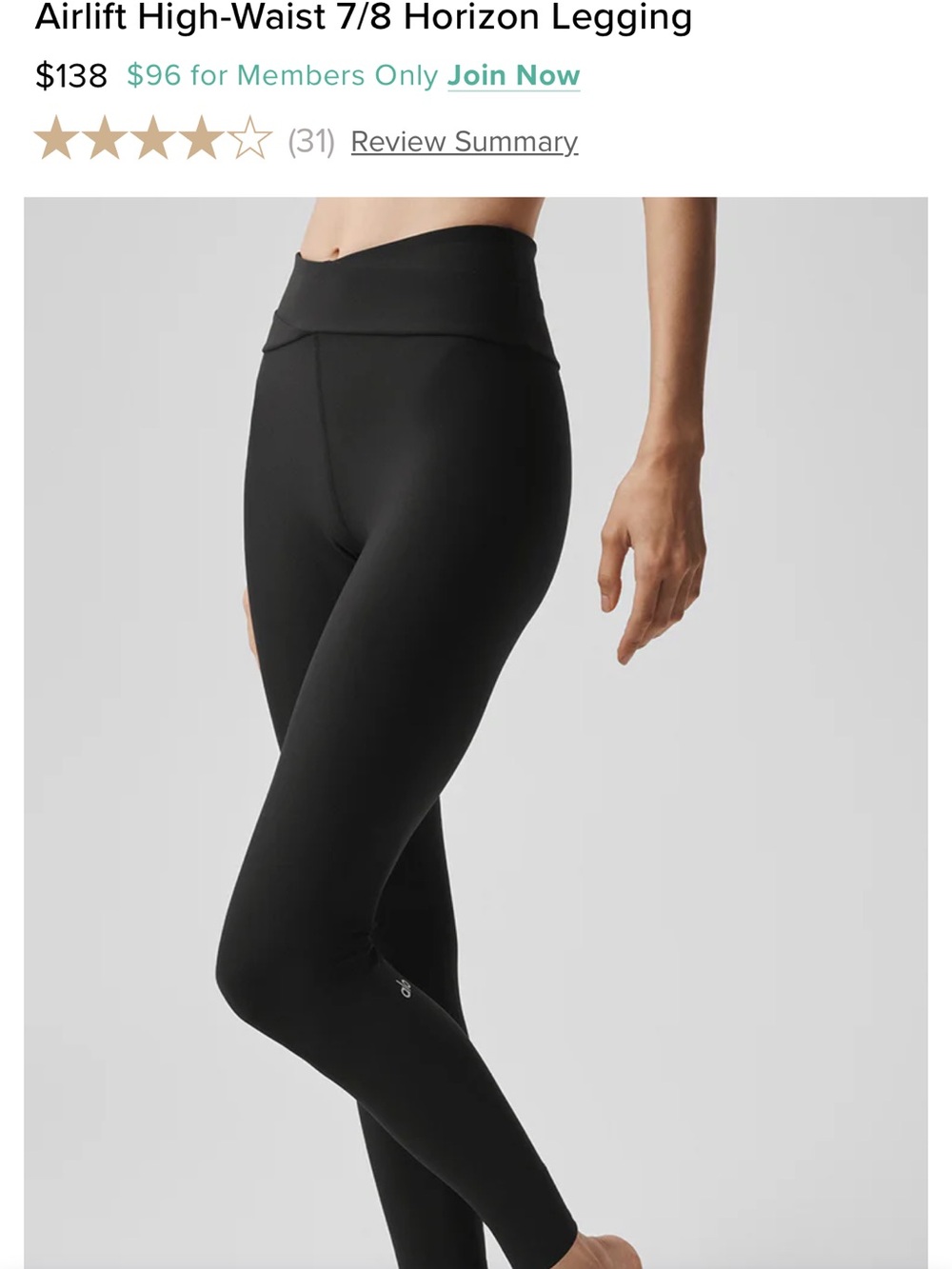 ALO Yoga Airlift High-Waist 7/8 Leggings - Black